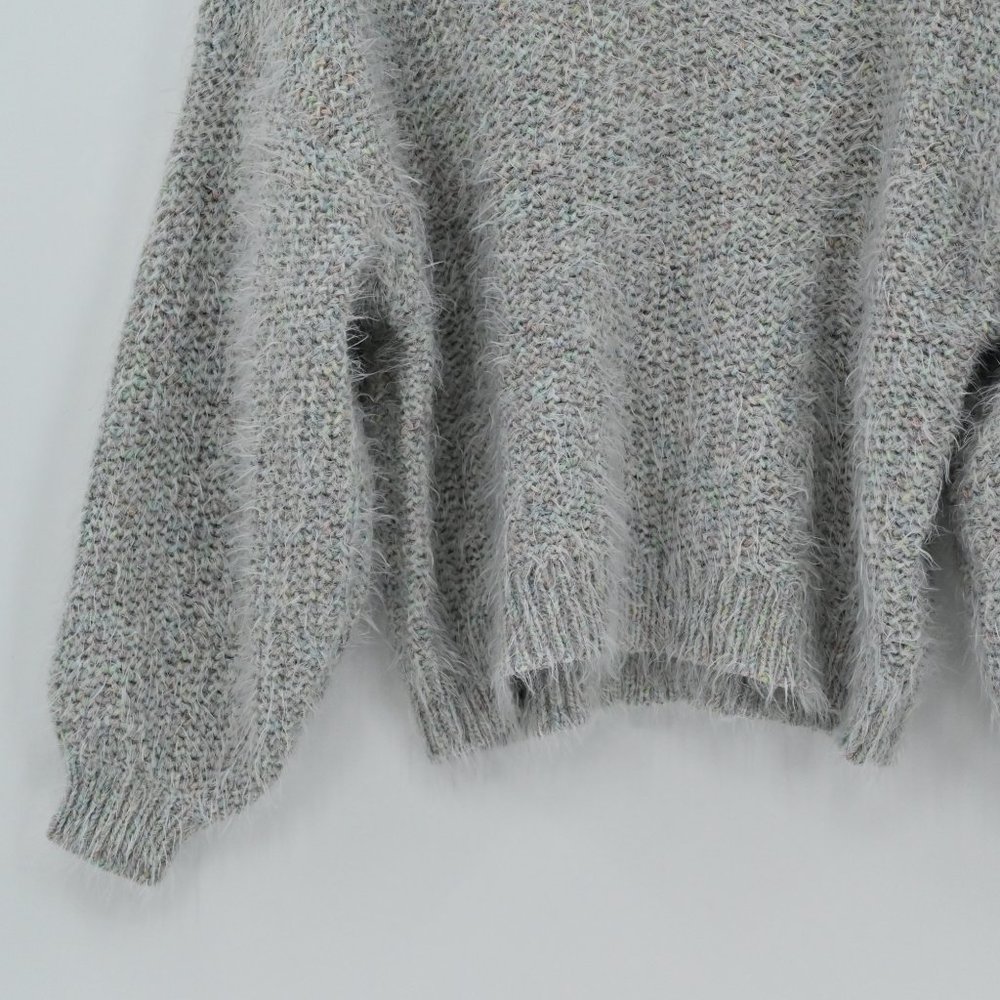 NEW JOIE Women’s Size S Markita Fuzzy Knit Turtleneck Sweater Heather Celadon - Picture 4 of 8